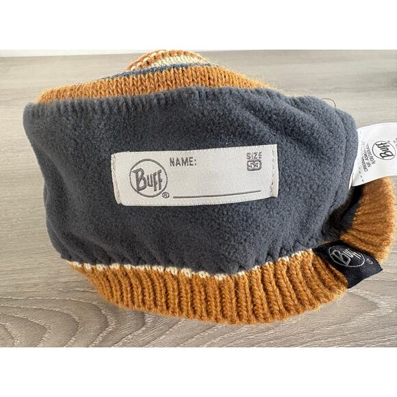 Buff Knitted Fleece Band Hat Croix Denim Kids Beanie Cap- Tan- EUC - Picture 2 of 4